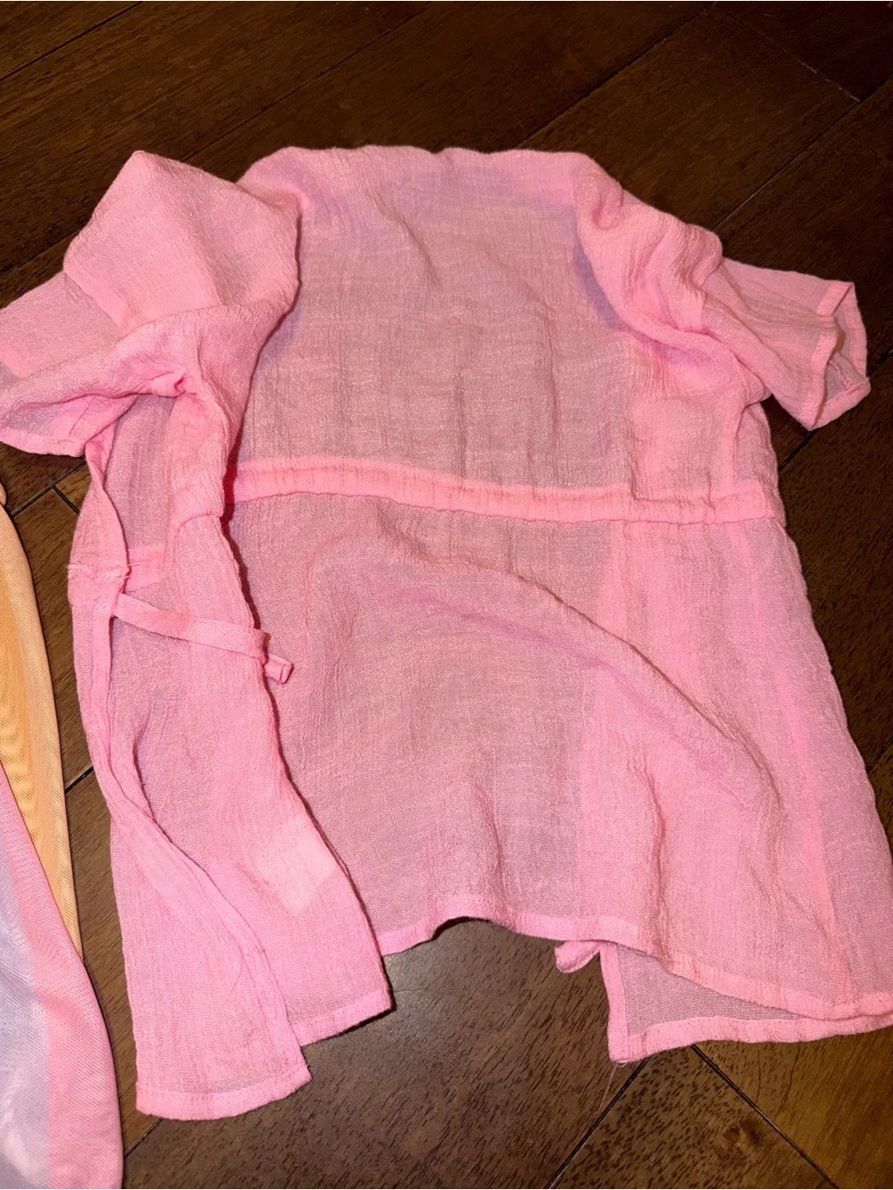 Girls' Pink Tie-Waist Top and Pastel Rainbow Cover-Up Set